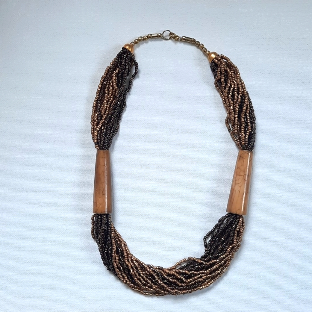 Elegant Horn Beaded Necklace